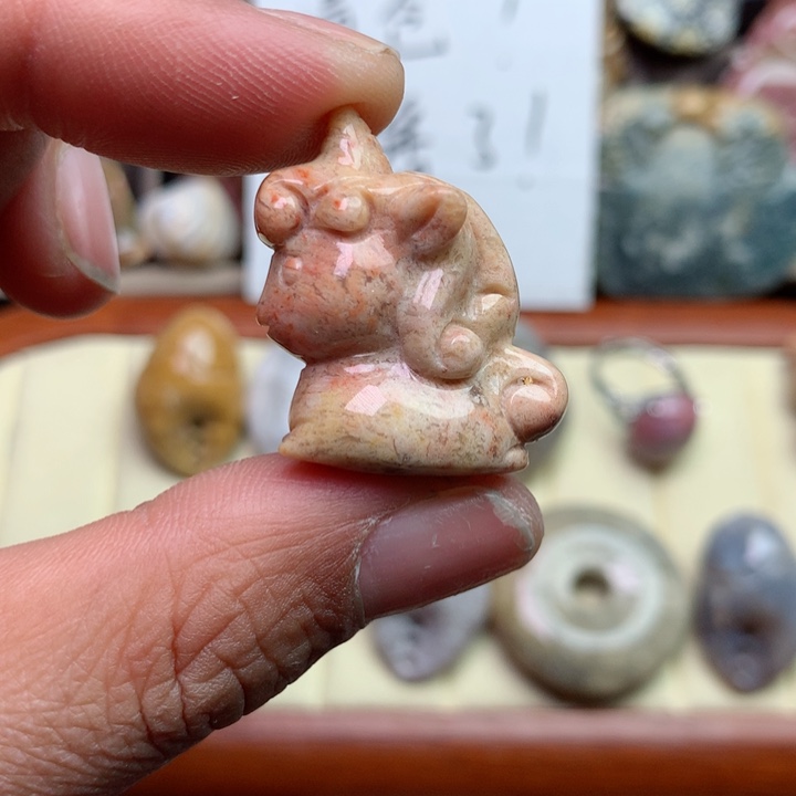 硅化珊瑚（珊瑚玉）颈饰未镶嵌