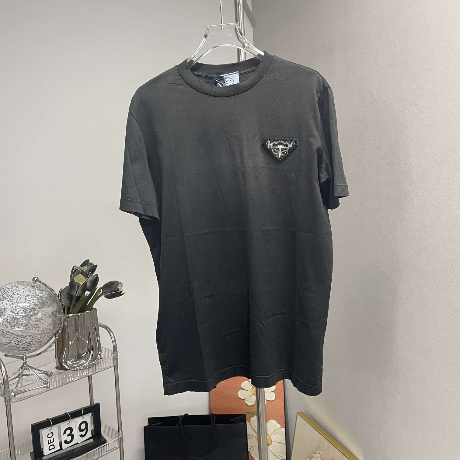 99新 Prada/普拉达 NA582 prada 黑色 短袖 三角标 全新带吊 xs码