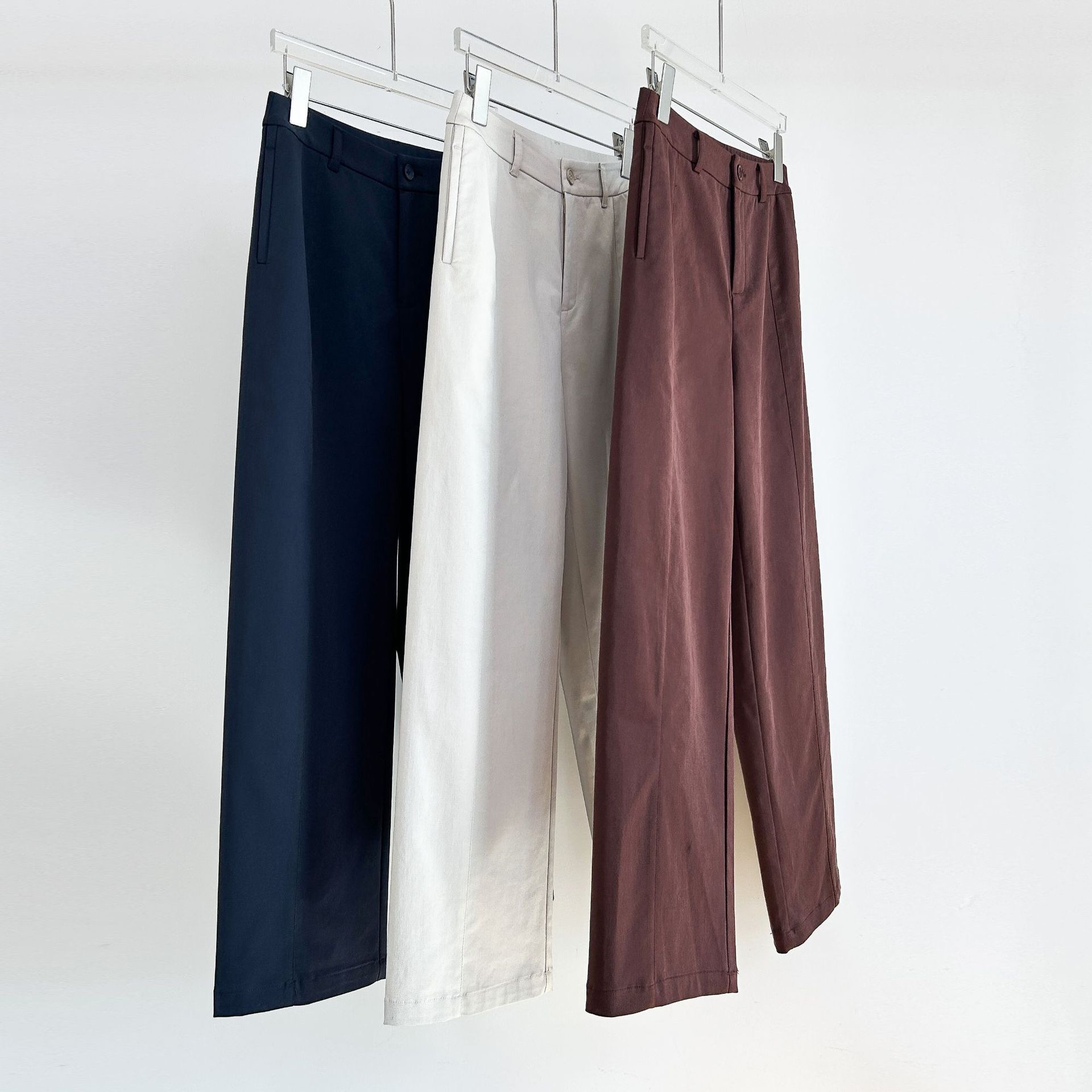 [春季窄版直筒裤]高腰九分休闲百搭显瘦通勤气质休闲裤9628