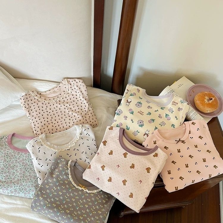 加绒加厚保暖无骨儿童家居服秋冬新款内衣长袖长裤可爱通勤套装