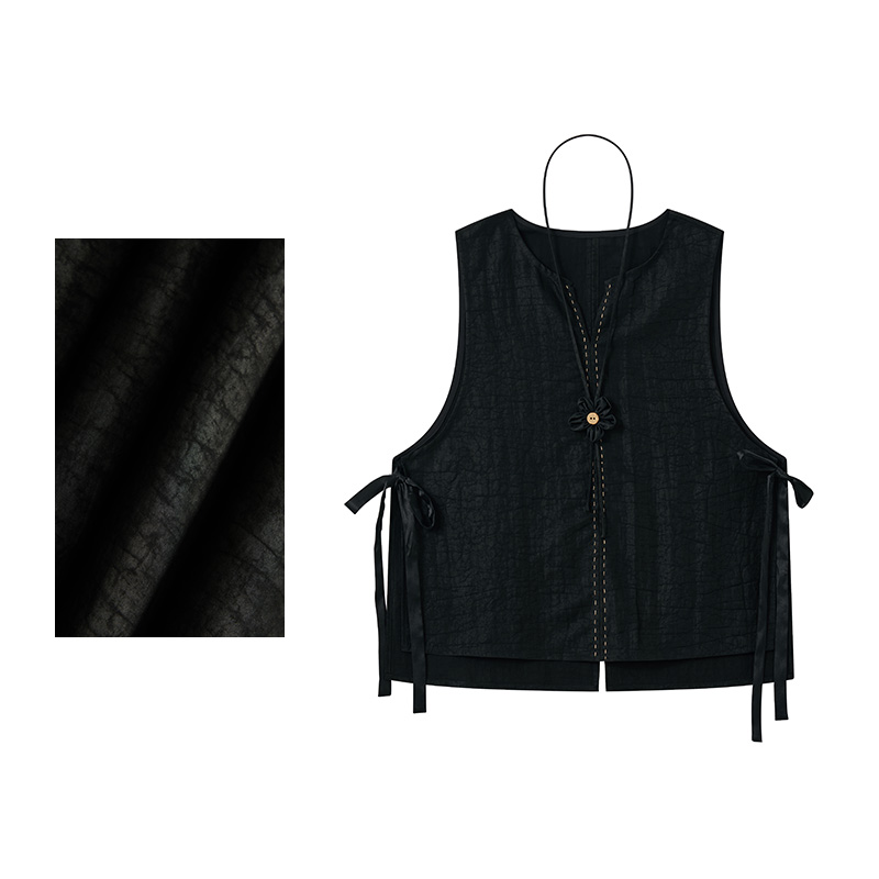 100桑蚕丝系带马甲Y50909