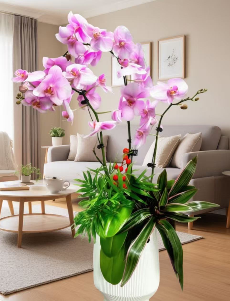 2-3支花轻奢法式风奶油蝴蝶兰鲜花用于送礼装饰室内观赏