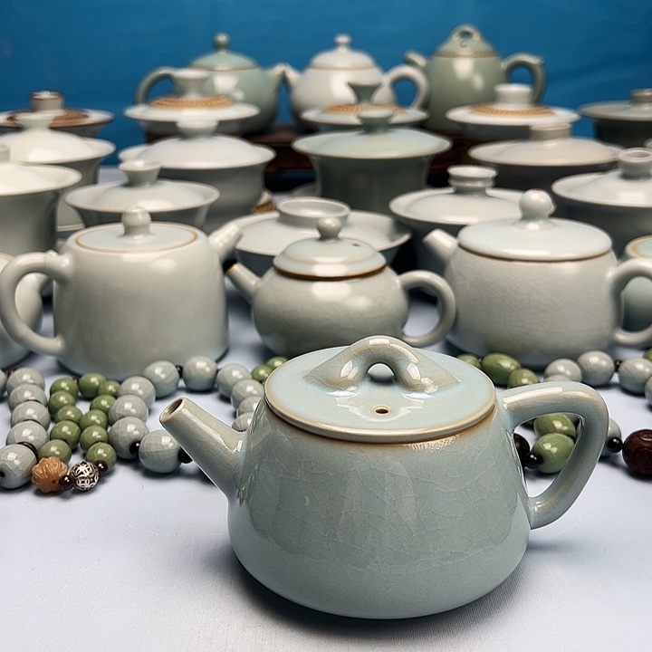 杯天青微蓝釉石瓢壶原矿原釉原产地