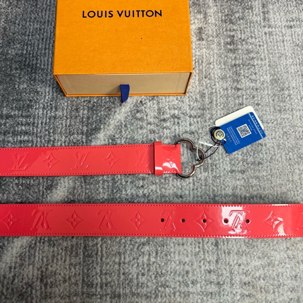 未使用 LouisVuitton/路易威登 LV西瓜粉色满印腰带