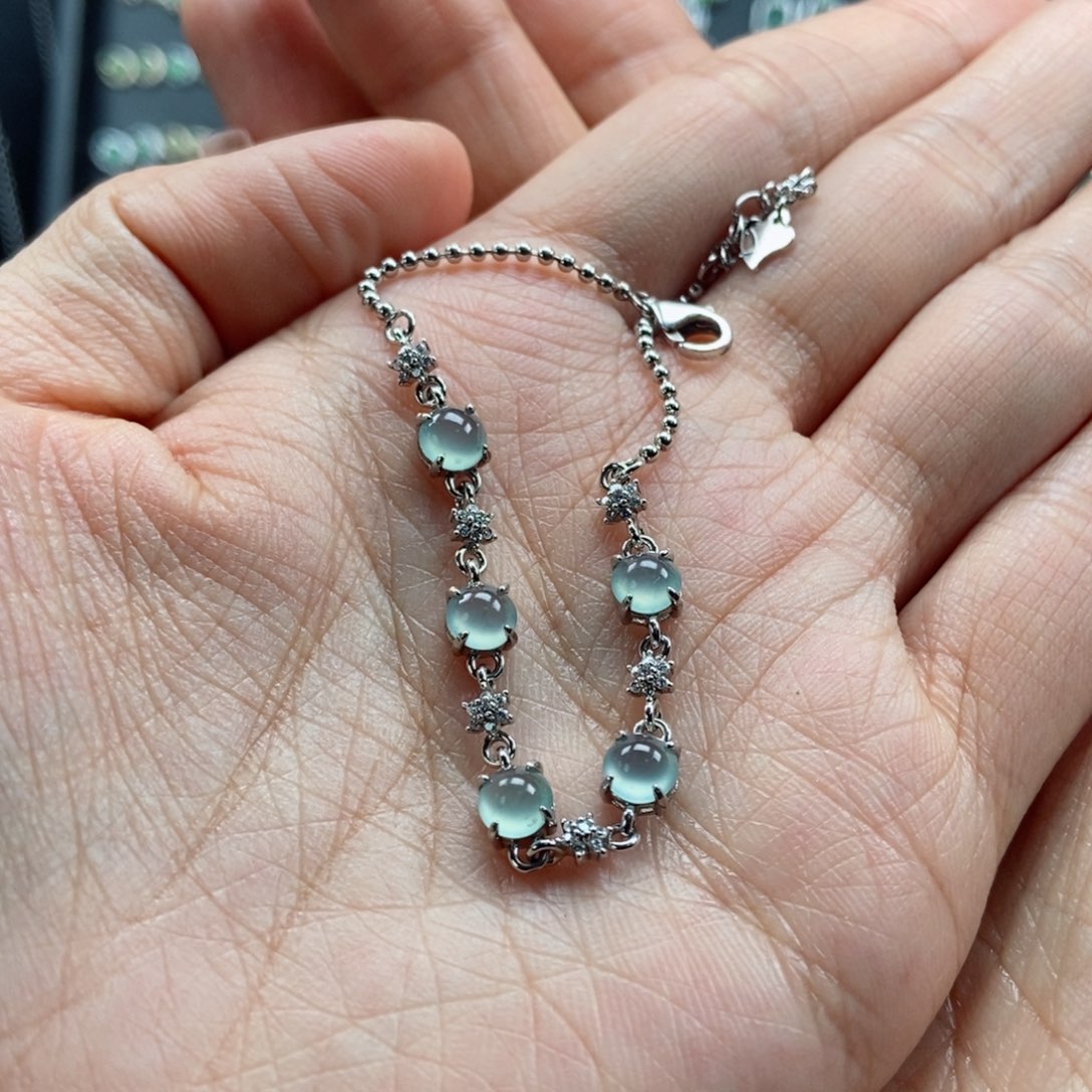 翡翠耳饰银S925镶嵌翡翠首饰