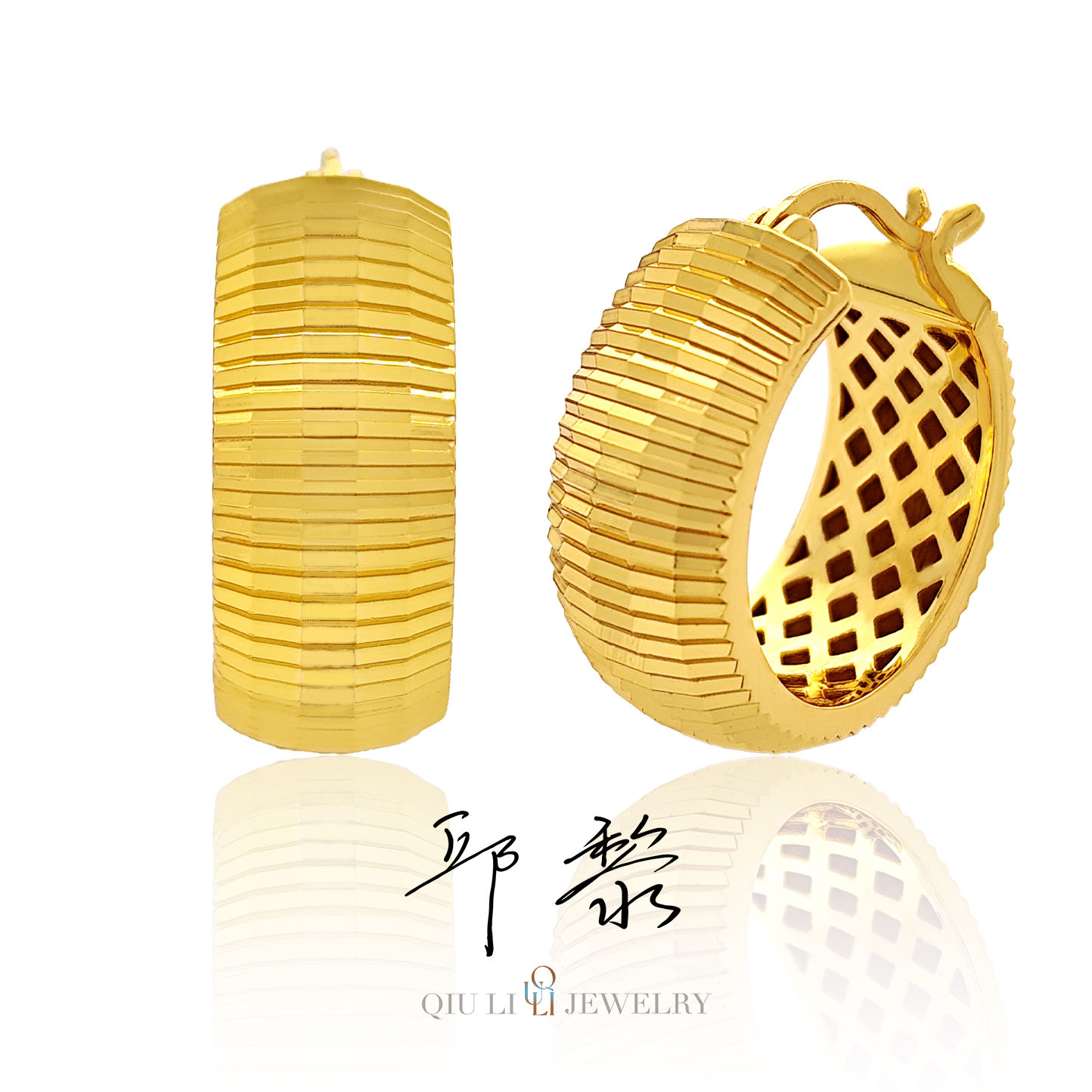 925银银制品 邱黎 · 意大利时尚摩登复古蛇纹耳圈耳钉戒指 J298