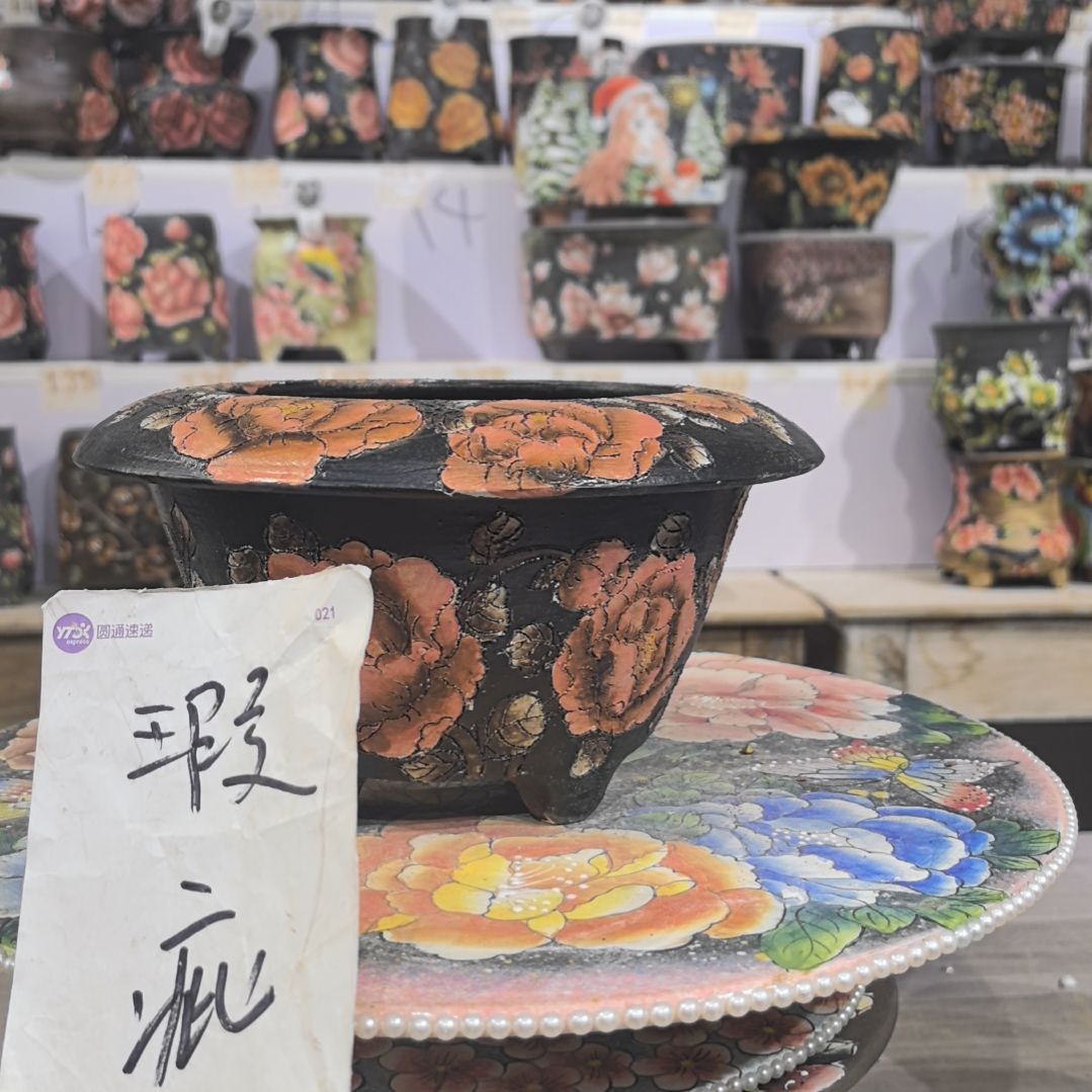 红泥花盆瑕疵处理