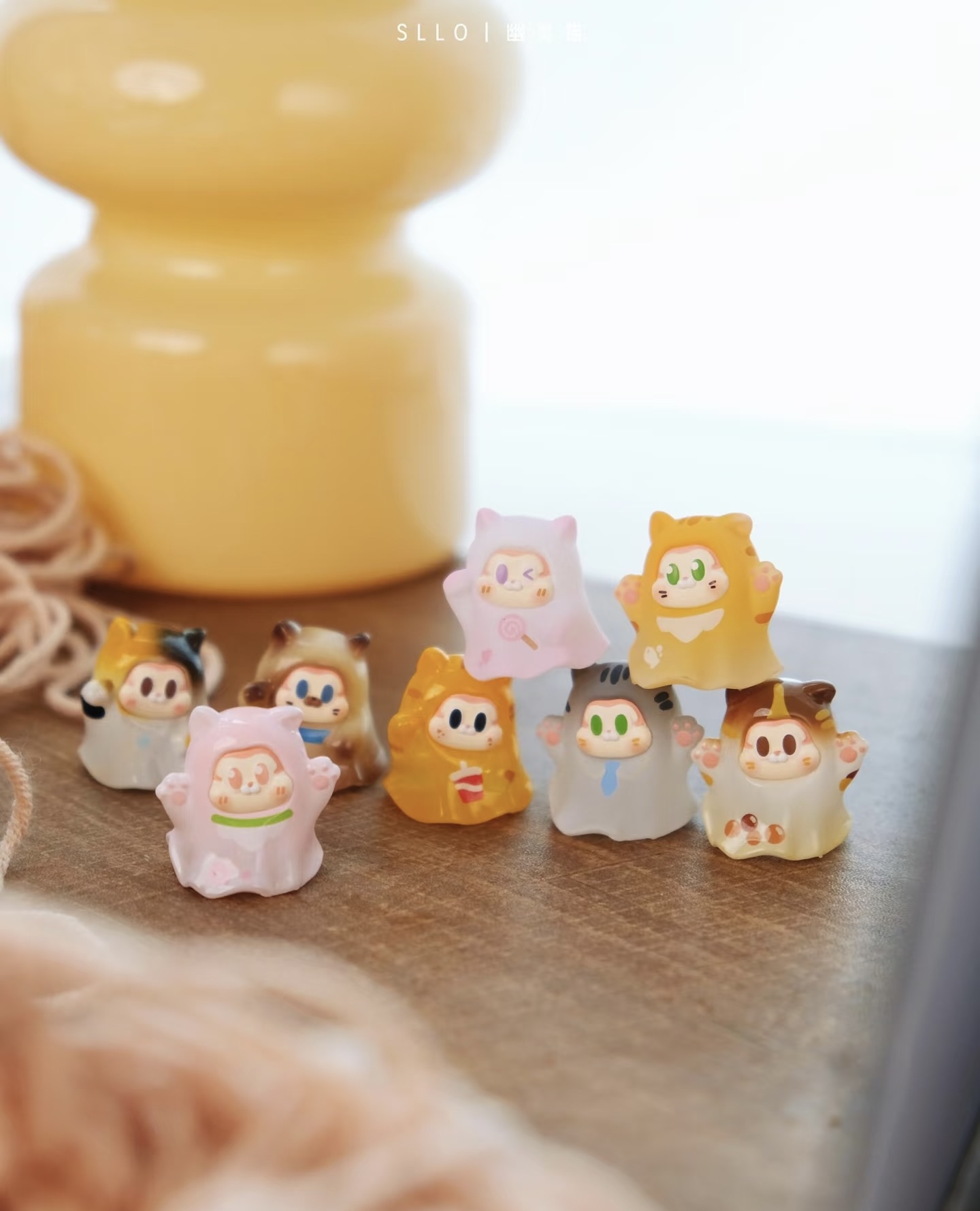 【直播间拆】THE SLLO领养幽灵猫系列萌粒盲盒潮玩手办