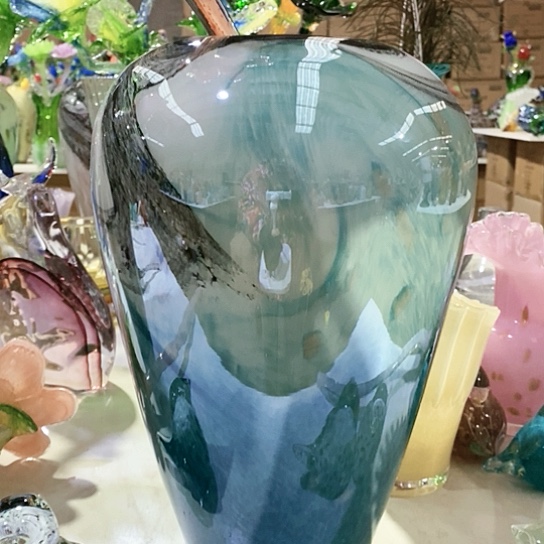 琉璃花瓶高38口径9厘米