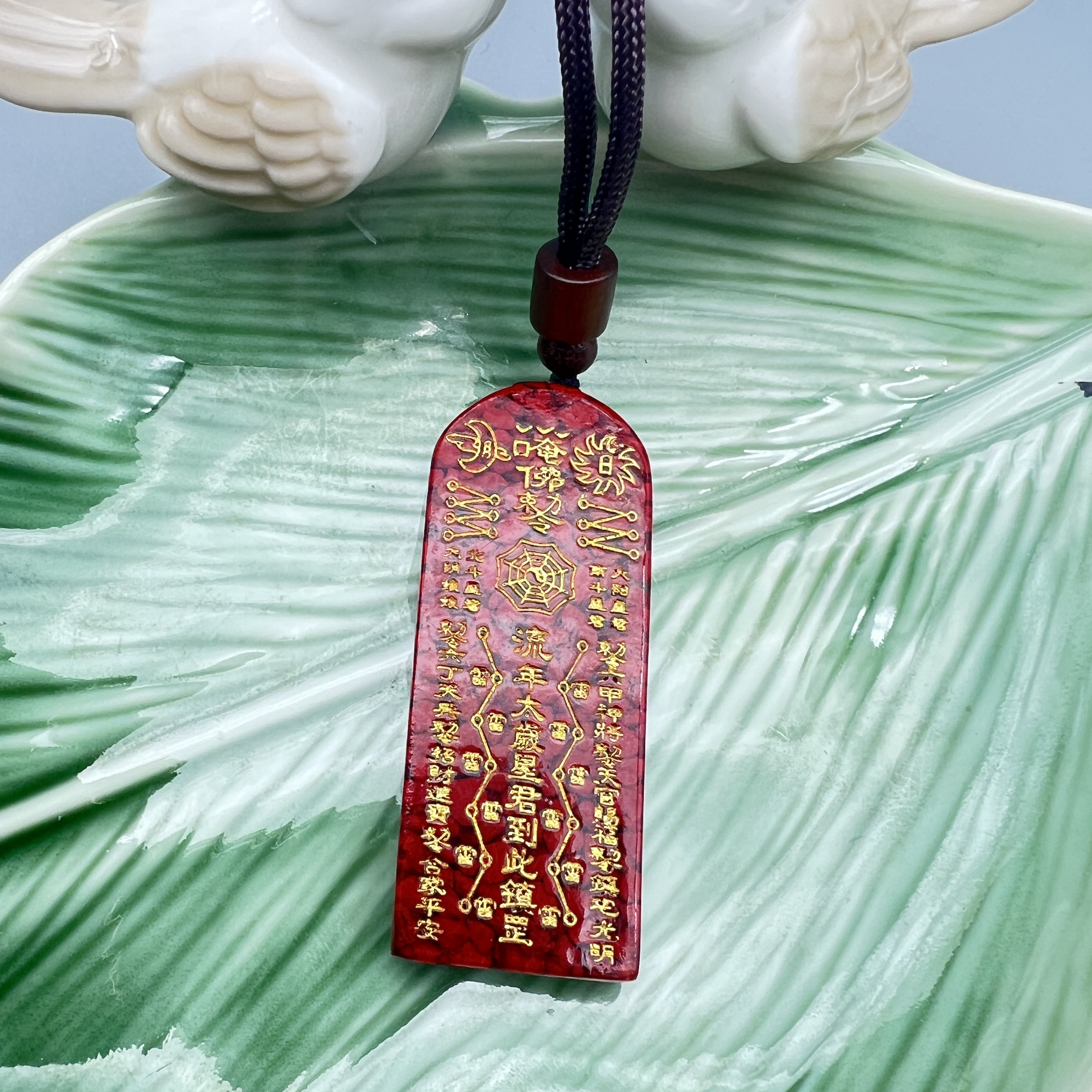 含辰砂工艺品JT142-朱砂晶体砂雕刻吊坠