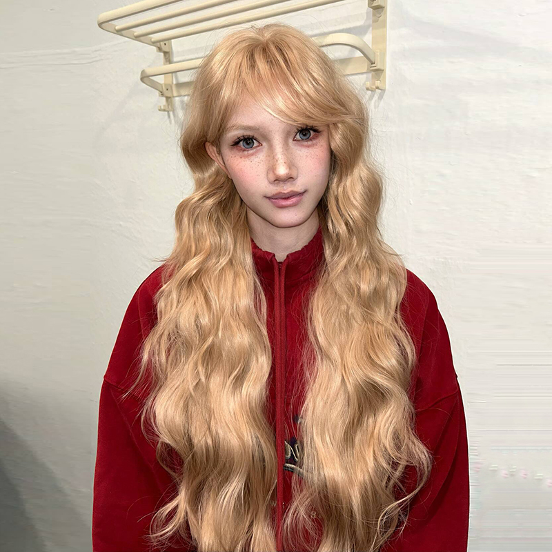 假发女加长卷发千金风氛围感Lolita金色自然日常大波浪cos全头套