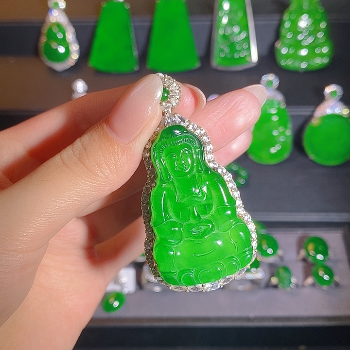 翡翠银S925镶嵌颈饰