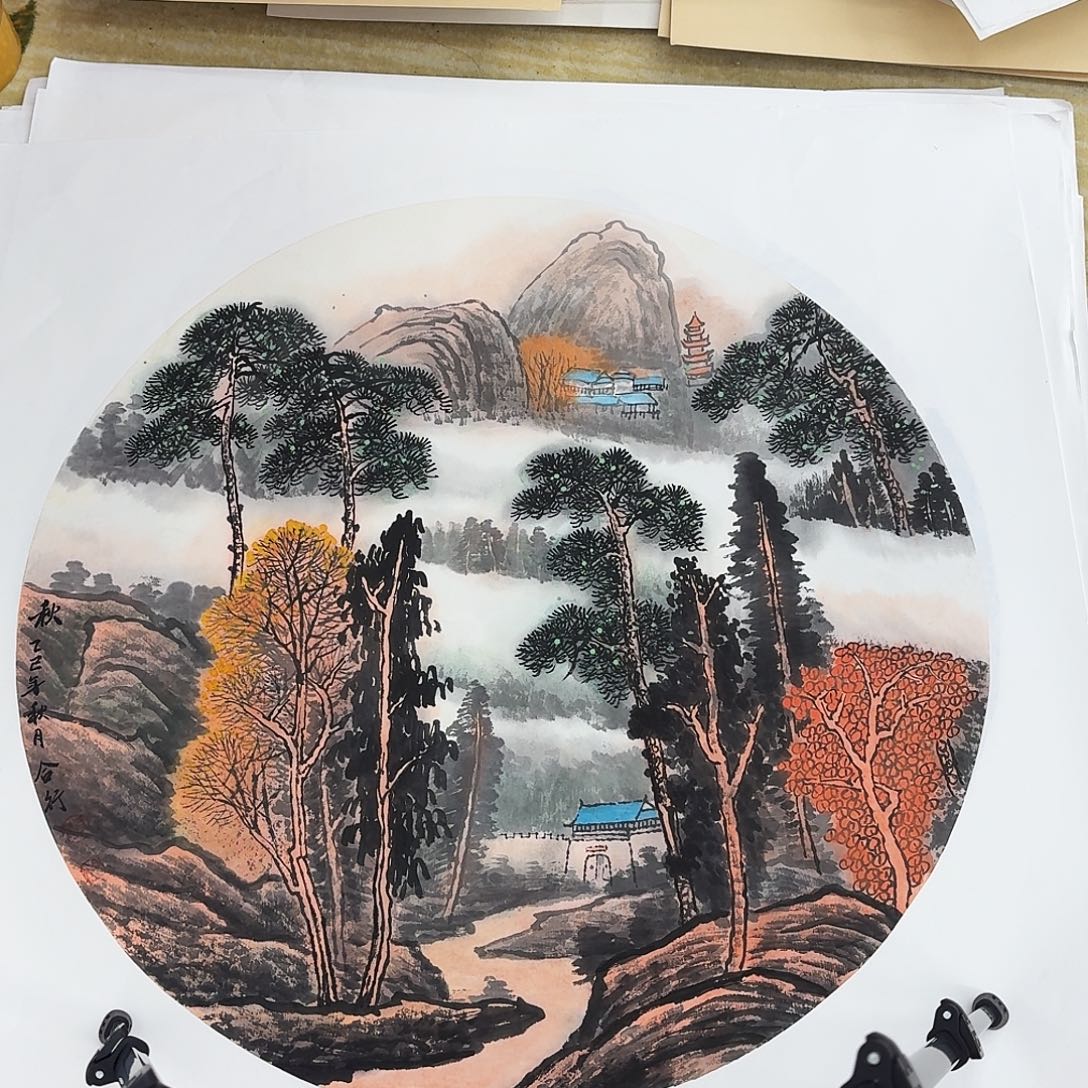 国画四尺斗方手绘作品