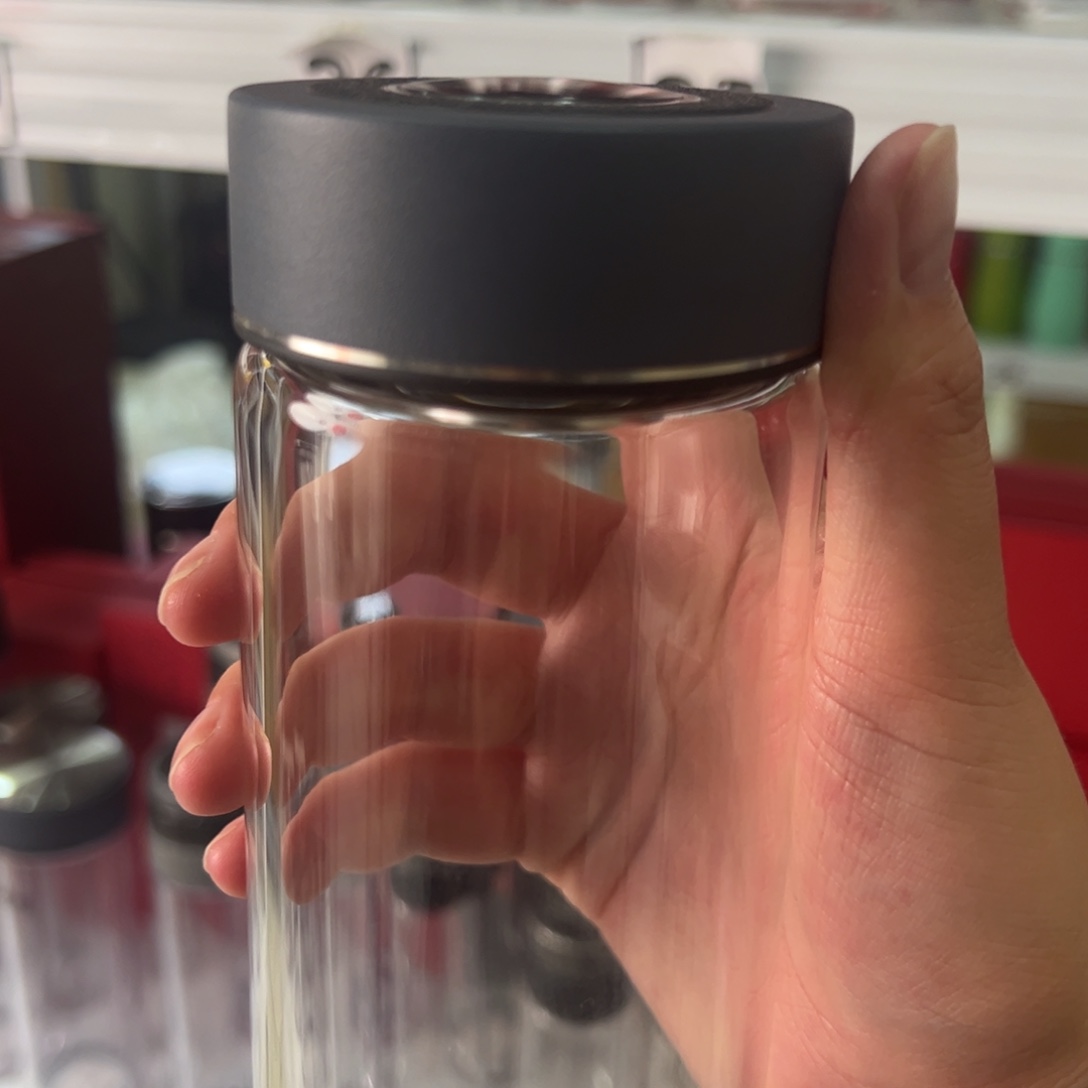 单程475毫升高硼硅茶杯蓝