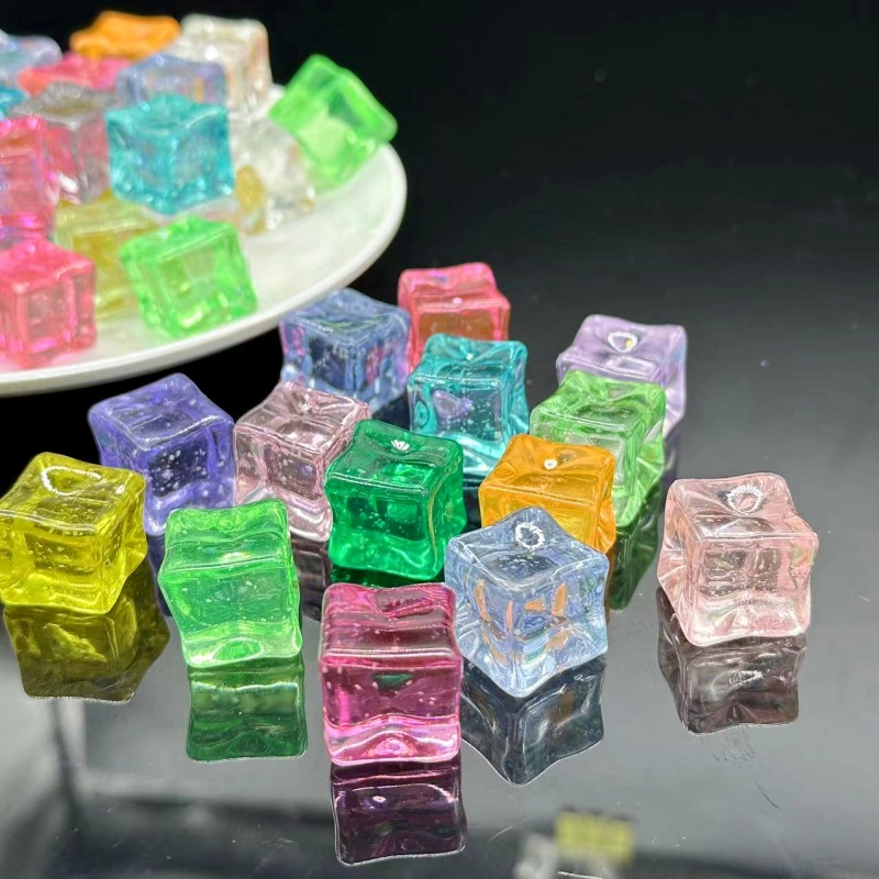 新人首单【许愿+三连碰+小六】夜光细闪星空彩色系冰块diy手工摆件