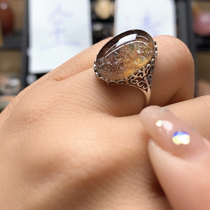 水晶水晶戒指银S925镶嵌