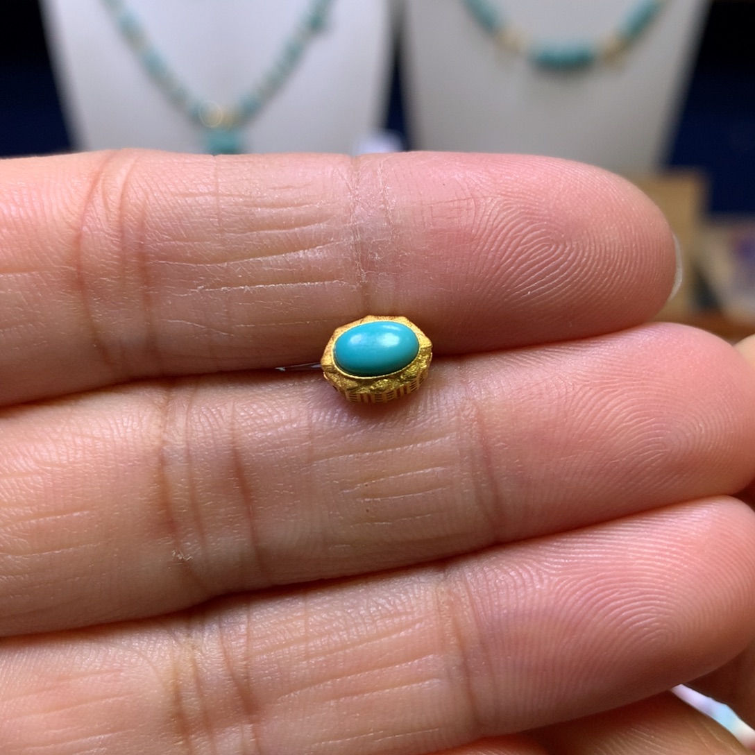 绿松石18K金镶嵌配饰