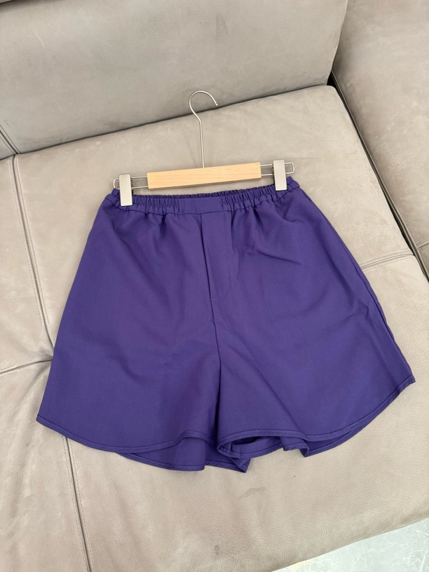 宽松A字廓形松紧腰纯色休闲短裤~高腰显瘦韩版夏季百搭时尚薄款