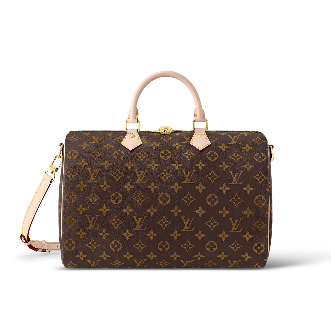 95新 LouisVuitton/路易威登 97新棕花speedy 35手提2359斜挎包