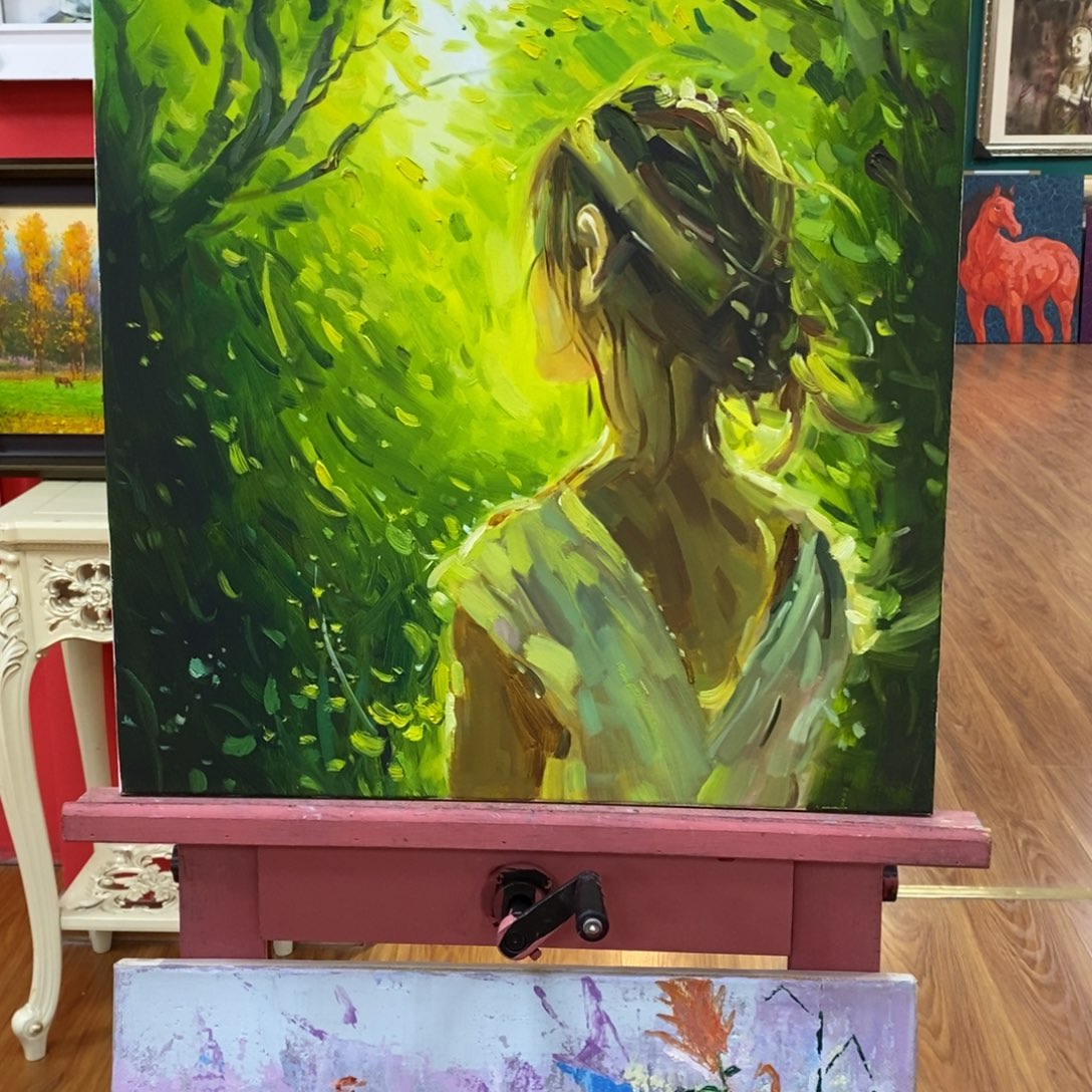 与***浪油画油画作品一幅