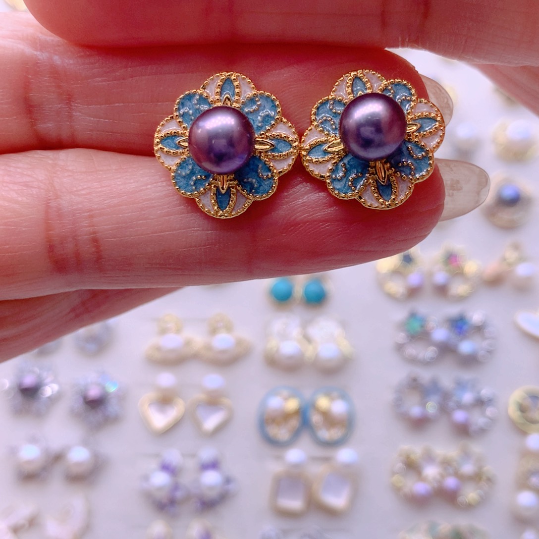 合金耳饰淡水珍珠