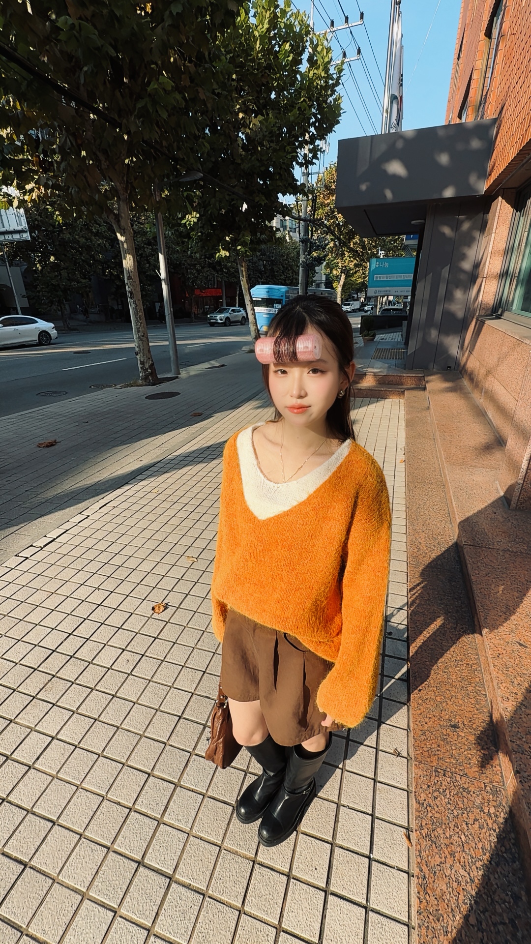 拼接假2件套头款显瘦网红针织秋冬长袖毛衣宽松毛针织衫QW494