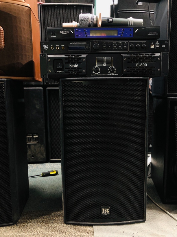不包邮 TSG专业箱12寸1对+功放+效果器+话筒 4件套