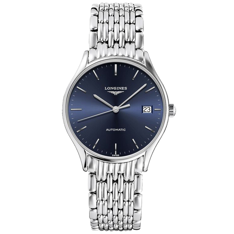 99新 Longines/浪琴 律雅960/机械/蓝盘条丁/表径38.5mm/男士腕表