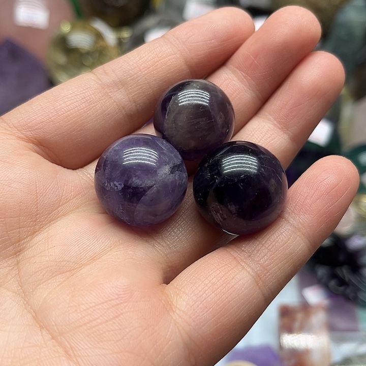 水晶珠宝半成品未镶嵌40克紫水晶小球