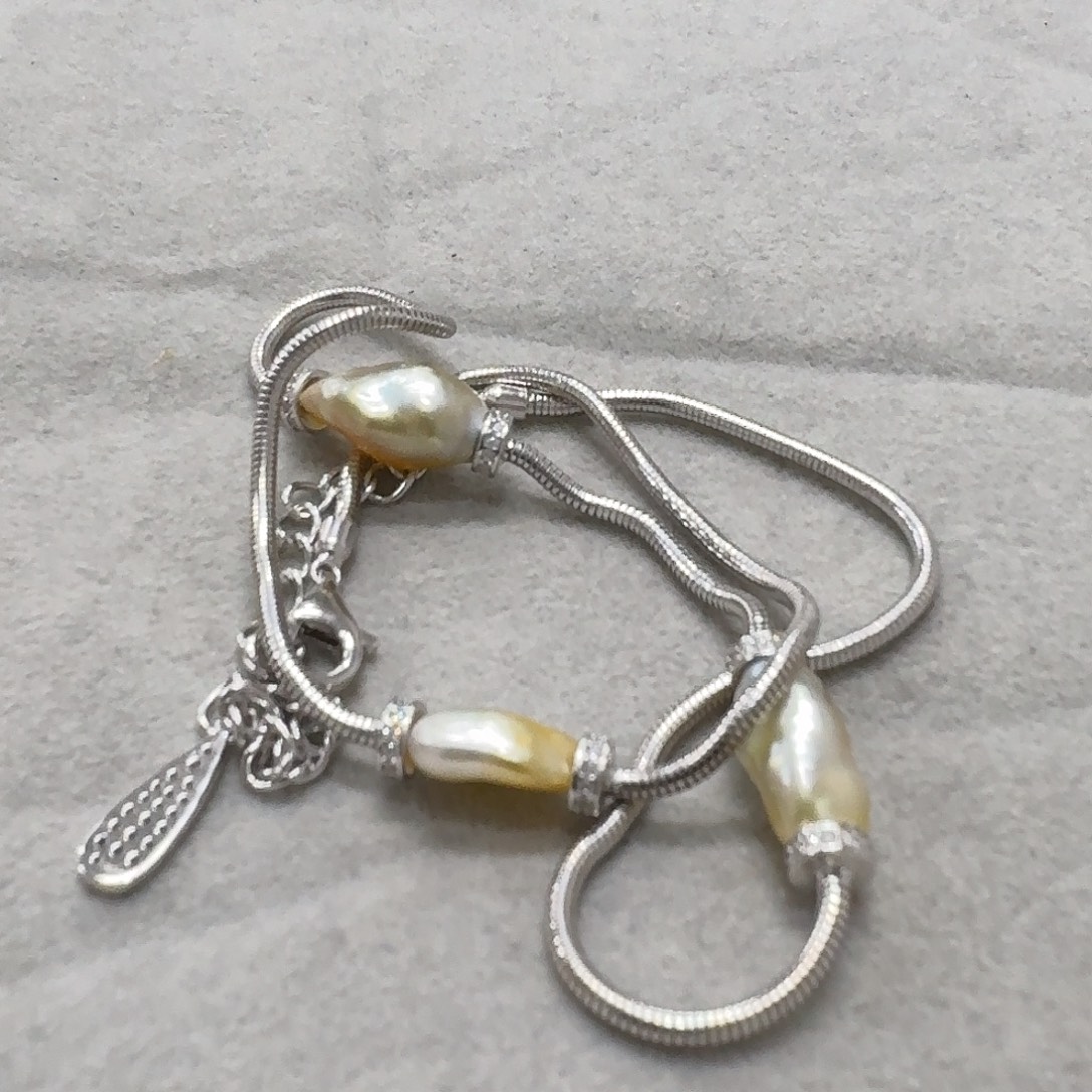 金***姐海水珍珠银S925镶嵌颈饰