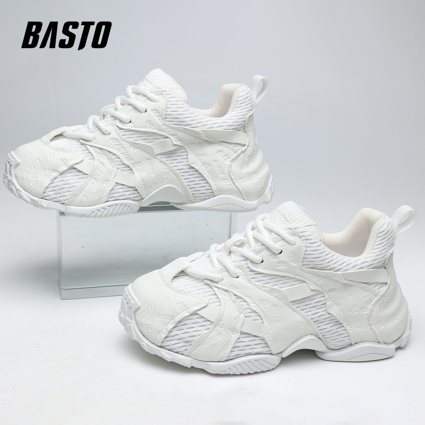 百思图新款透气时尚百搭增高休闲鞋子情侣春秋季厚底时尚潮流鞋