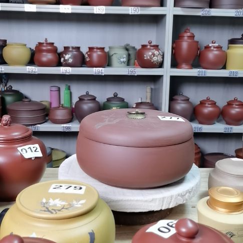 茶叶罐紫砂四饼刻绘处理不退不换277