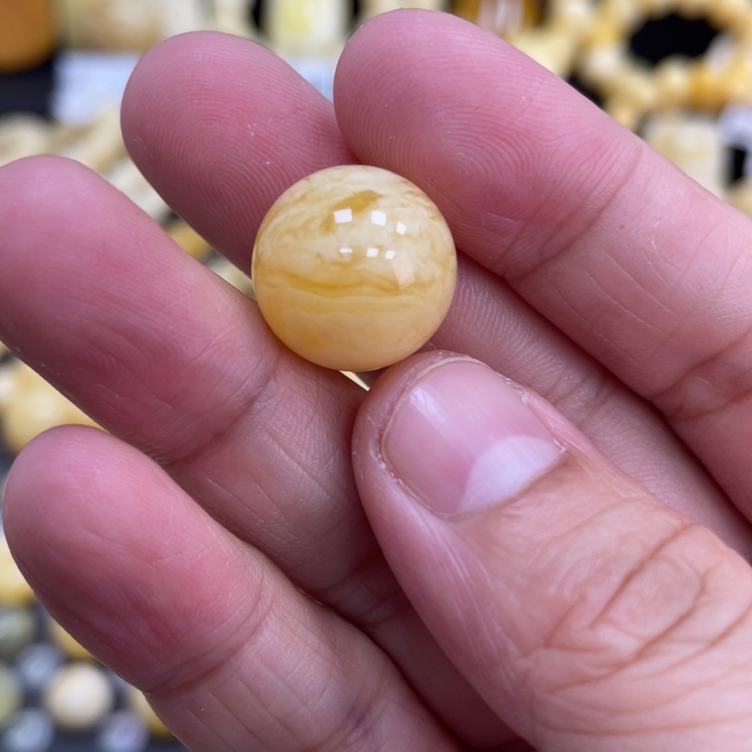 琥珀珠宝奇石未镶嵌15.6mm妖花