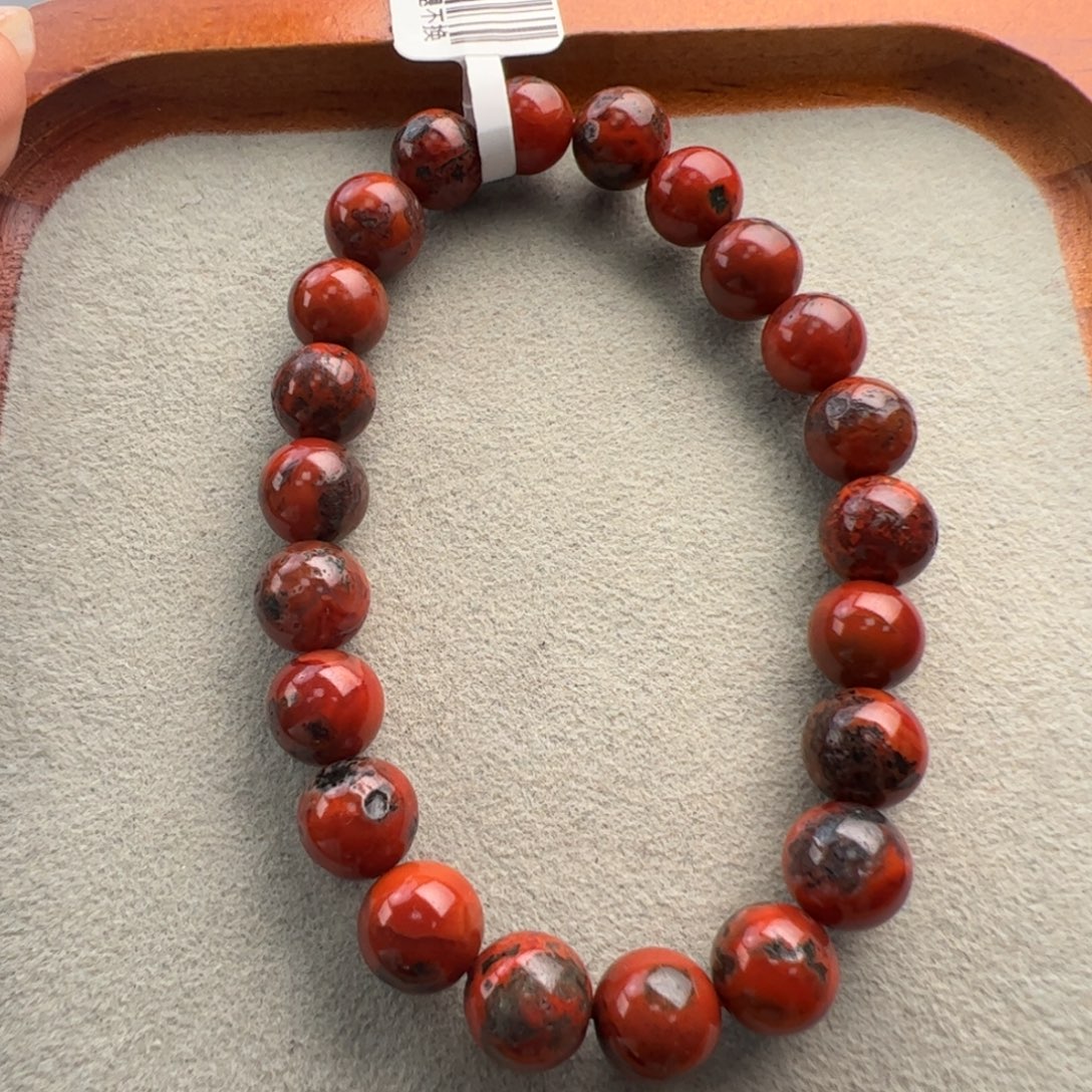 南红玛瑙未镶嵌（铁皮鸡血浆手串8+）