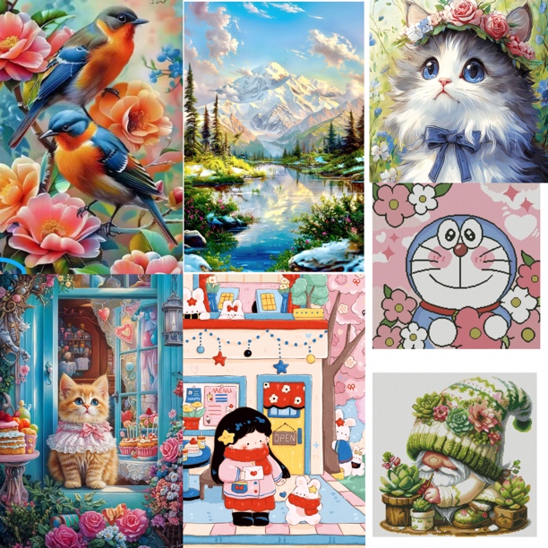 【低价处理区】中格三股线十字绣（裸包无针，练手可绣，特价款不售后）