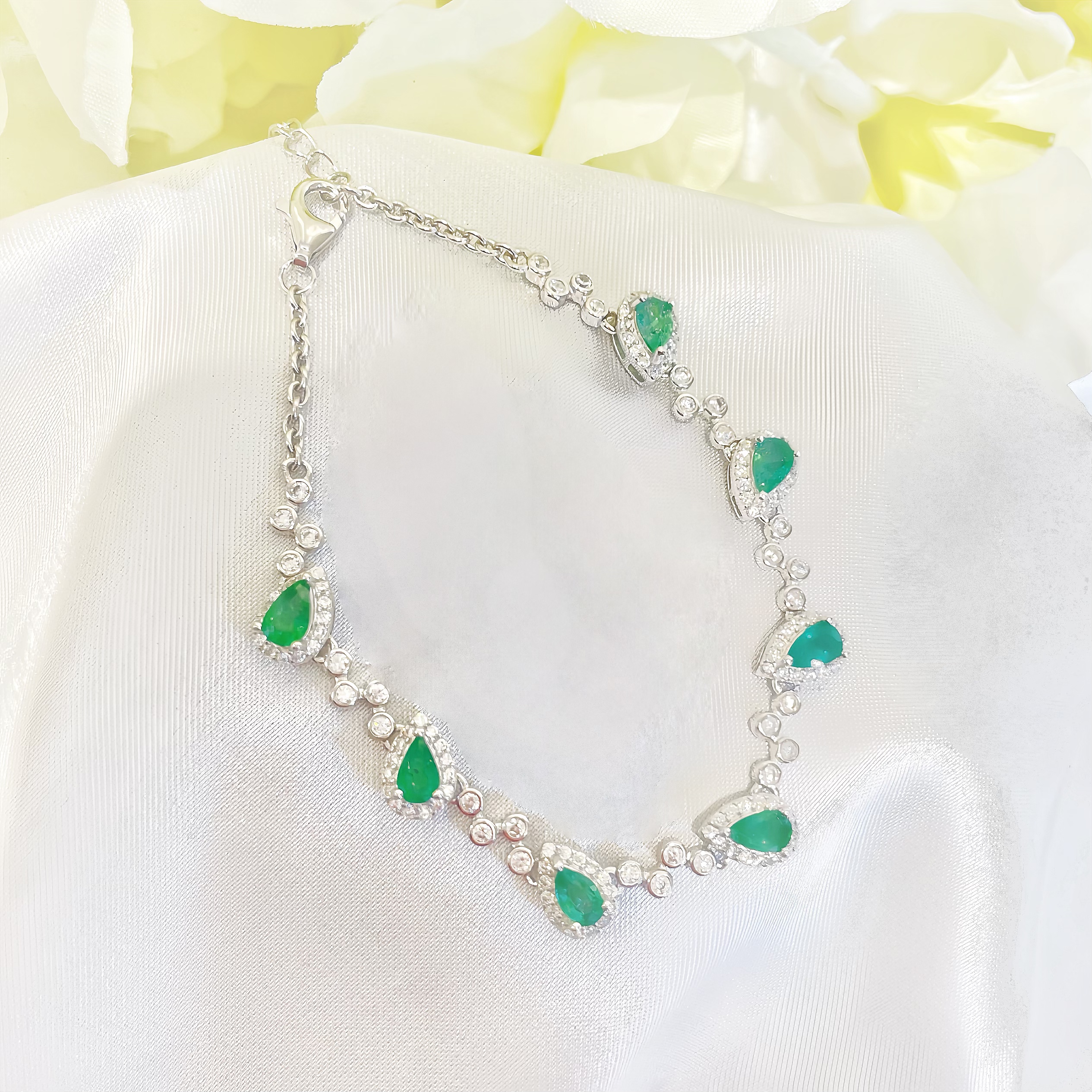 S925银祖母绿手链-ZML032