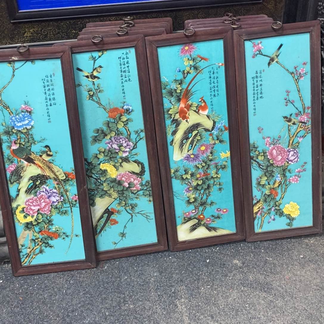 瓷片景德镇瓷板画柴窑烧制53*21