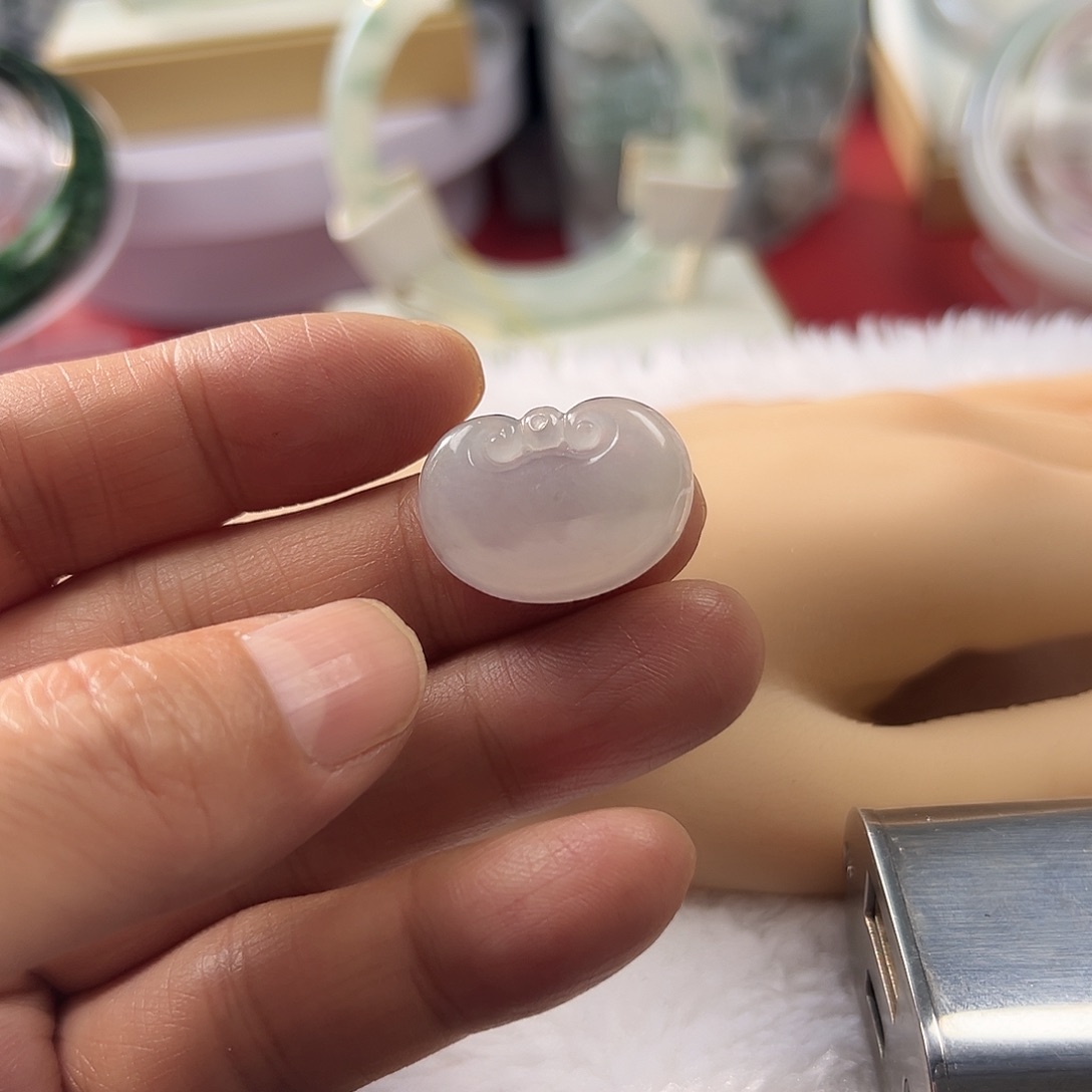 颈饰未镶嵌翡翠缅甸天然A货翡翠如意锁