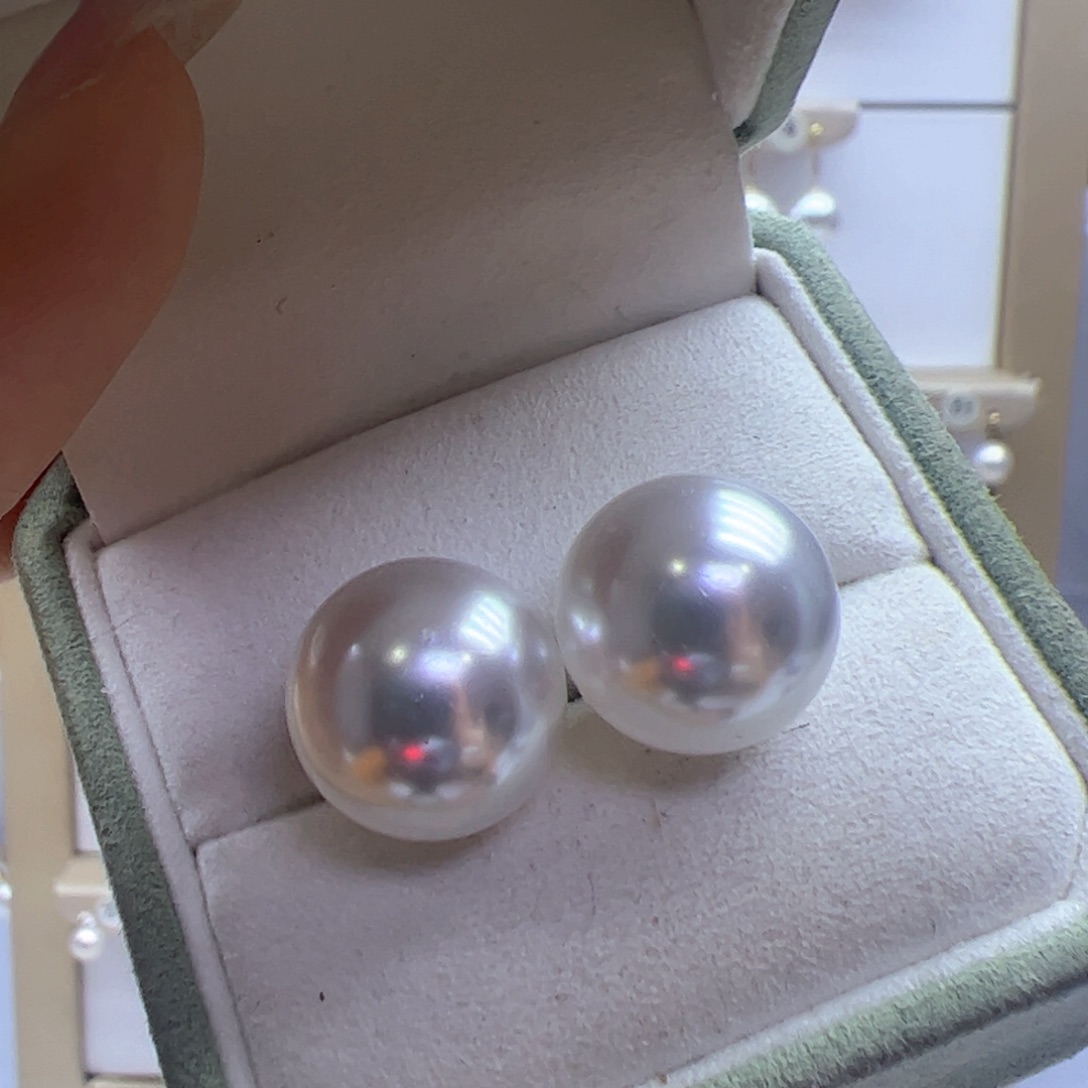 淡水珍珠耳饰银S925镶嵌