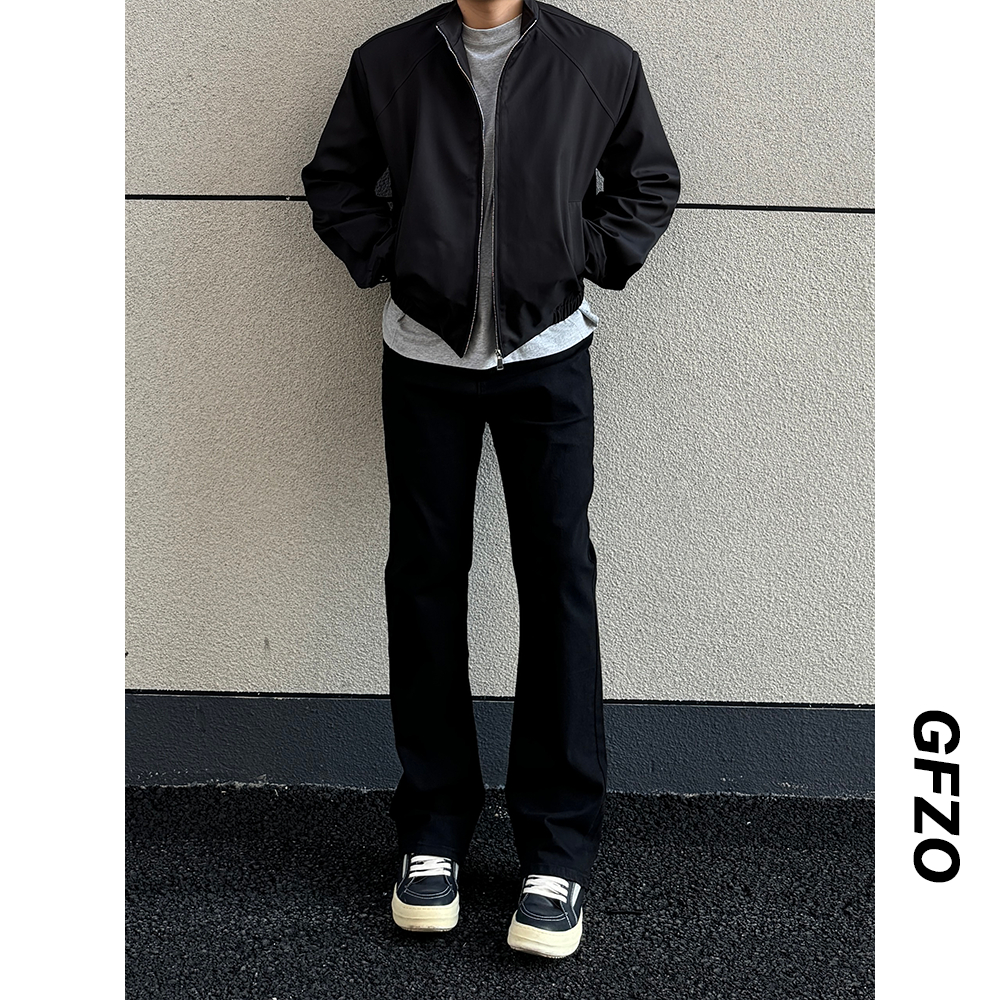 2025高街纯黑色牛仔裤男士微弹A字版型显瘦显瘦潮流四季百搭长裤