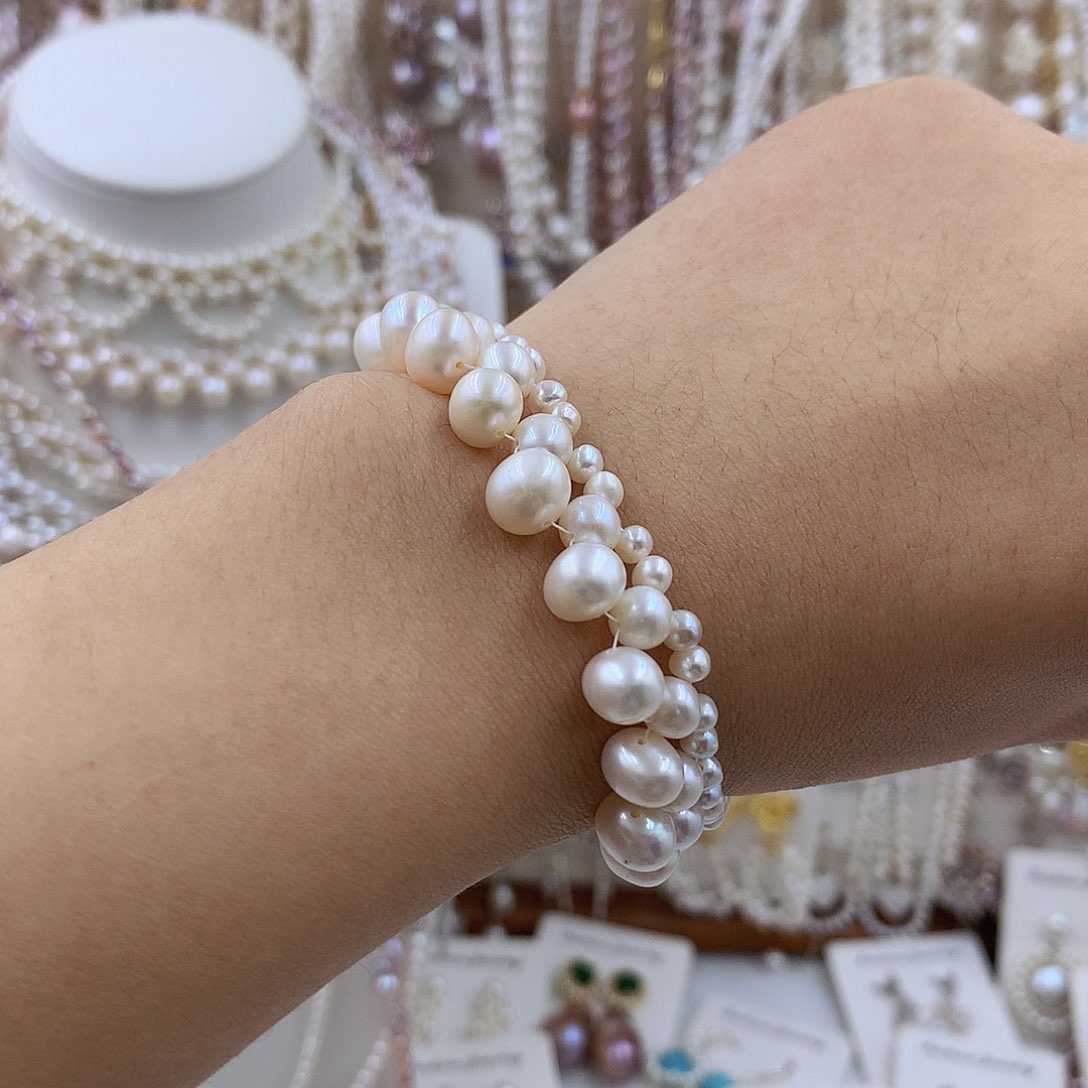 项链银S925镶嵌淡水珍珠