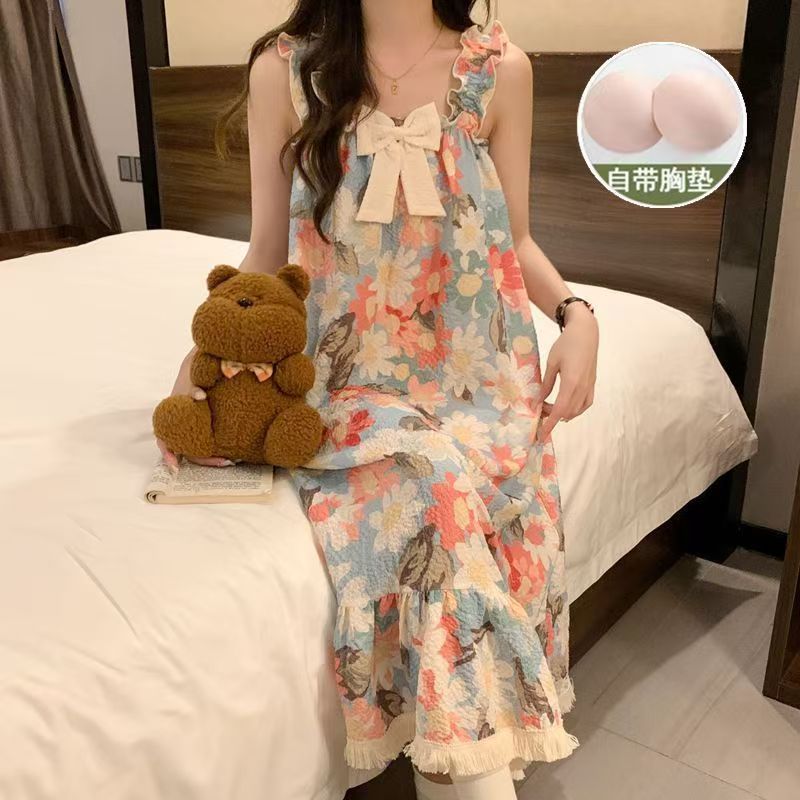 新款蜜臀露腰性感丝绒私房蕾丝吊带睡裙系带外袍家居服套装丝袜