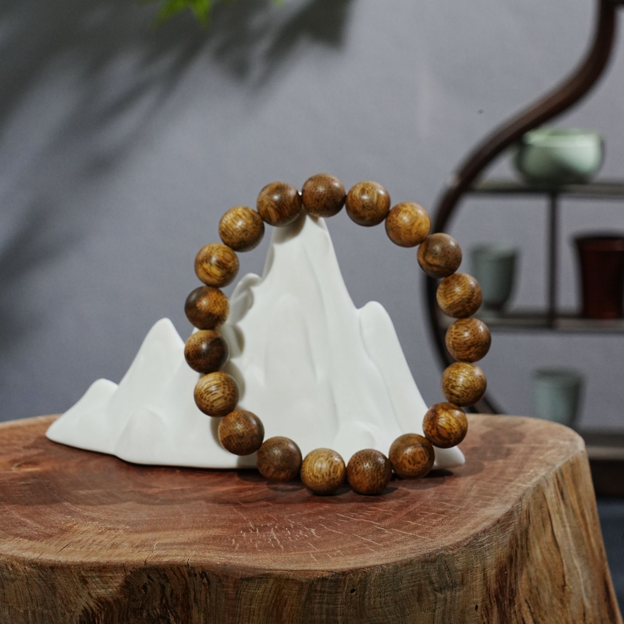 菲律宾莱特土沉软丝粗纹沉香手串 1.07cm 8.67g 250807097 B  