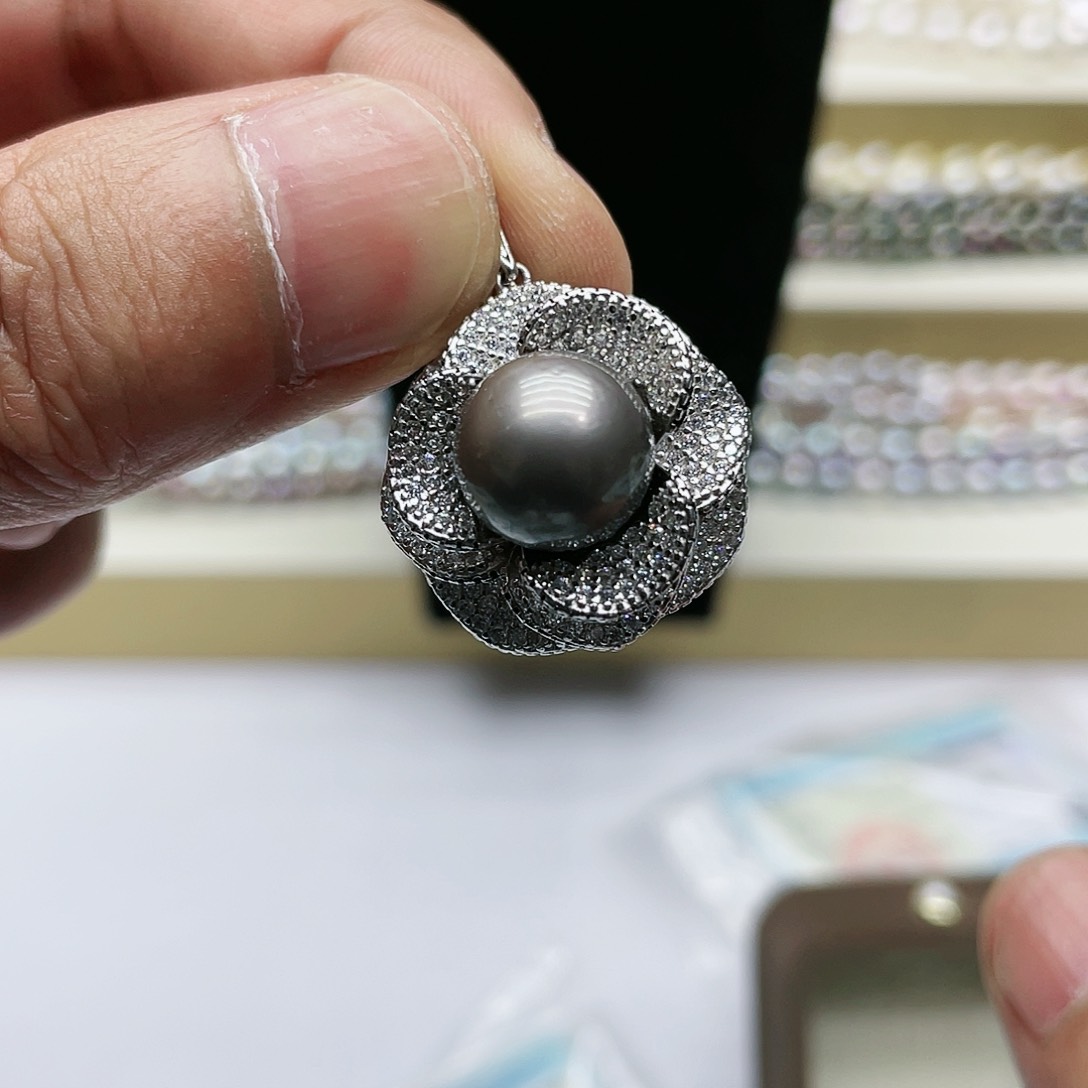 海水珍珠颈饰银S925镶嵌