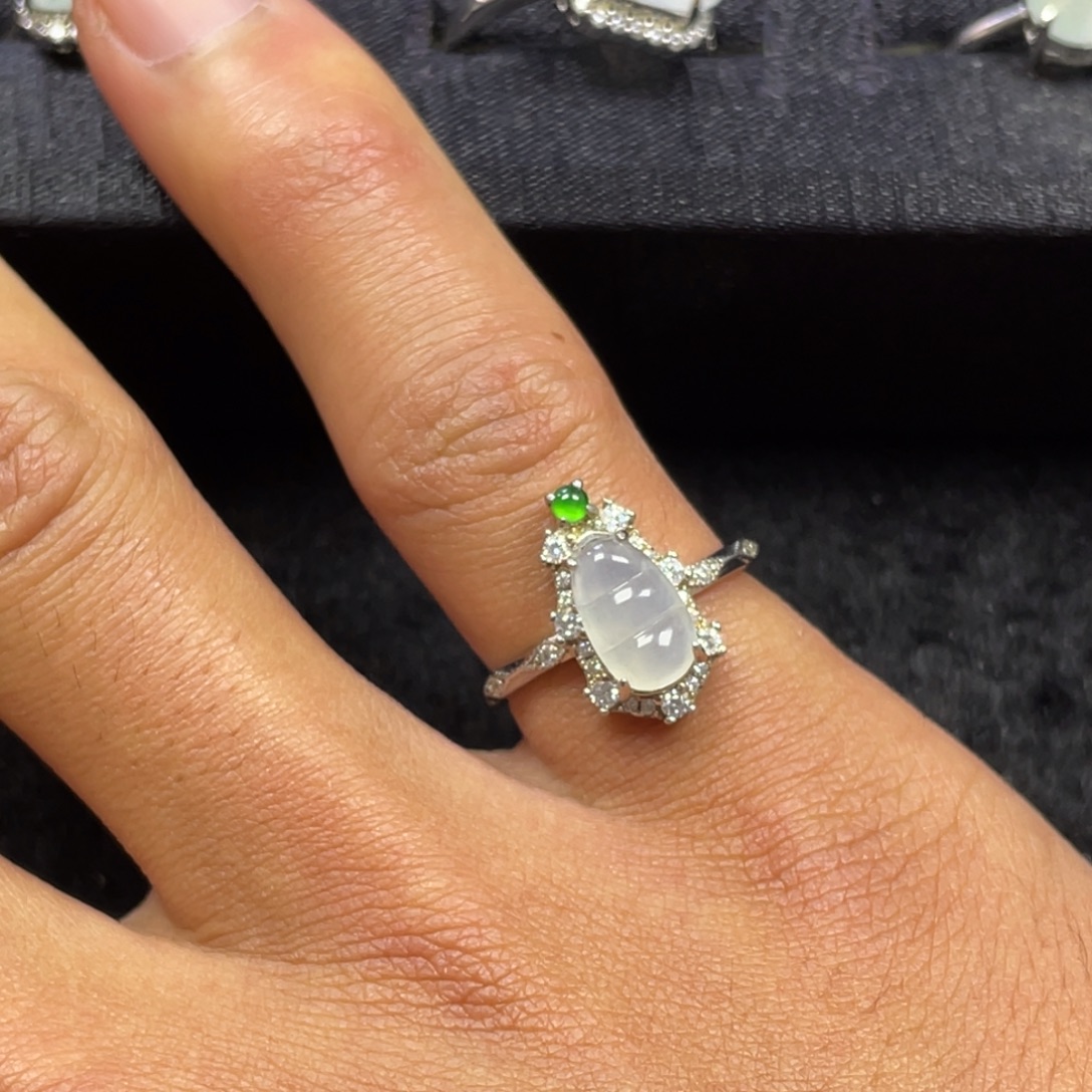 翡翠银S925镶嵌戒指