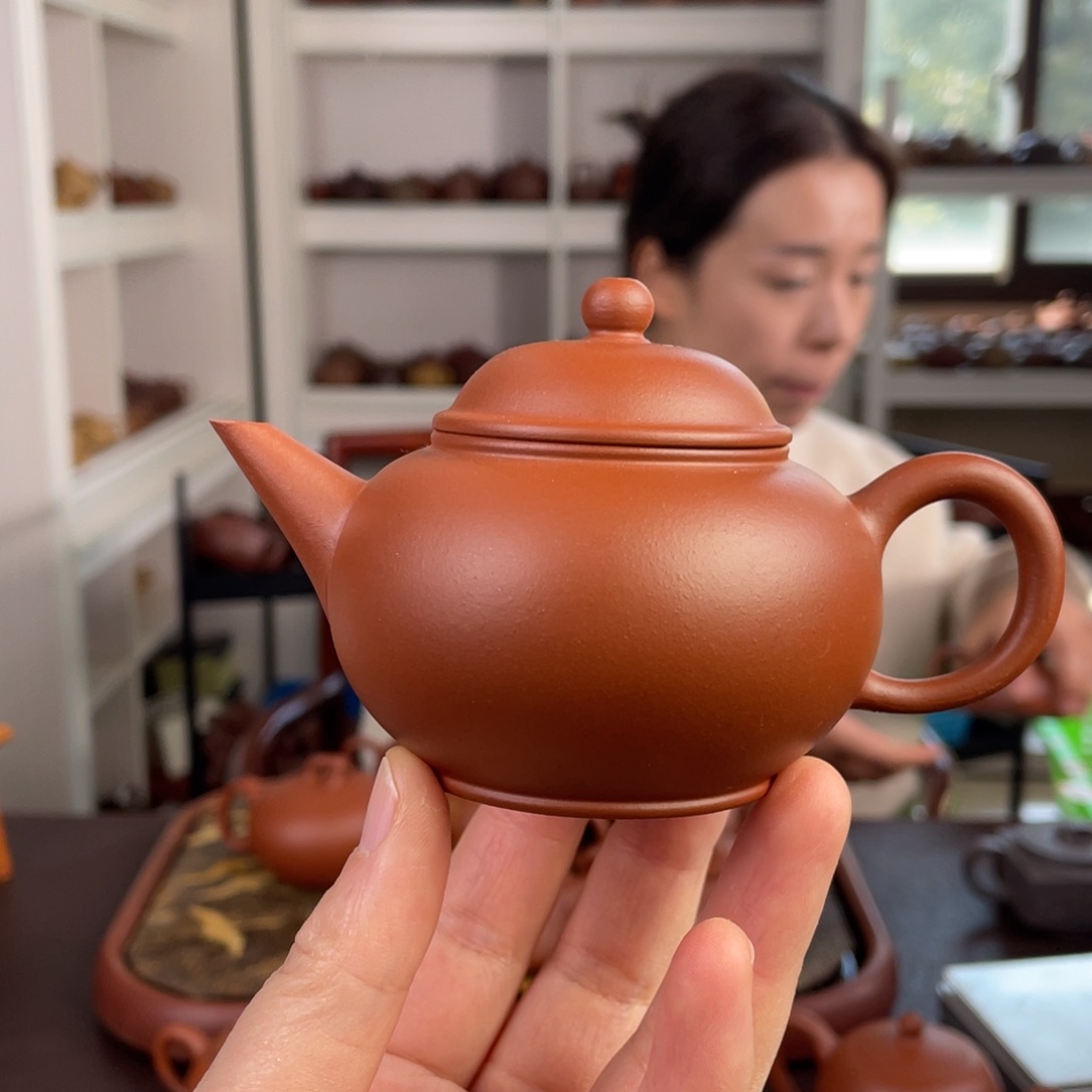 紫砂茶壶朱泥超薄水平140cc