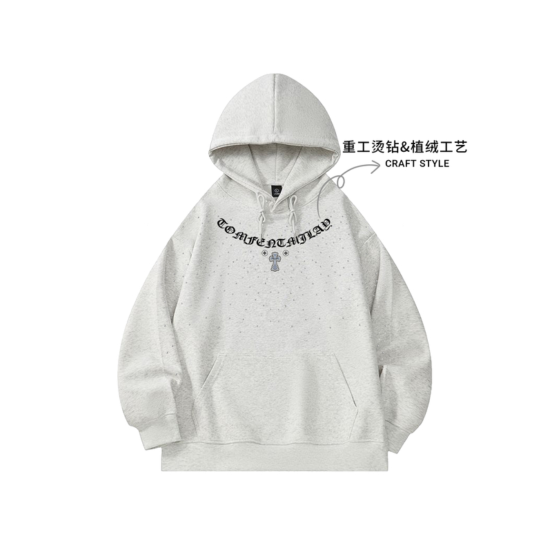 WY20-CP494 纯棉华棉男女同款卫衣春秋季潮牌连帽卫衣