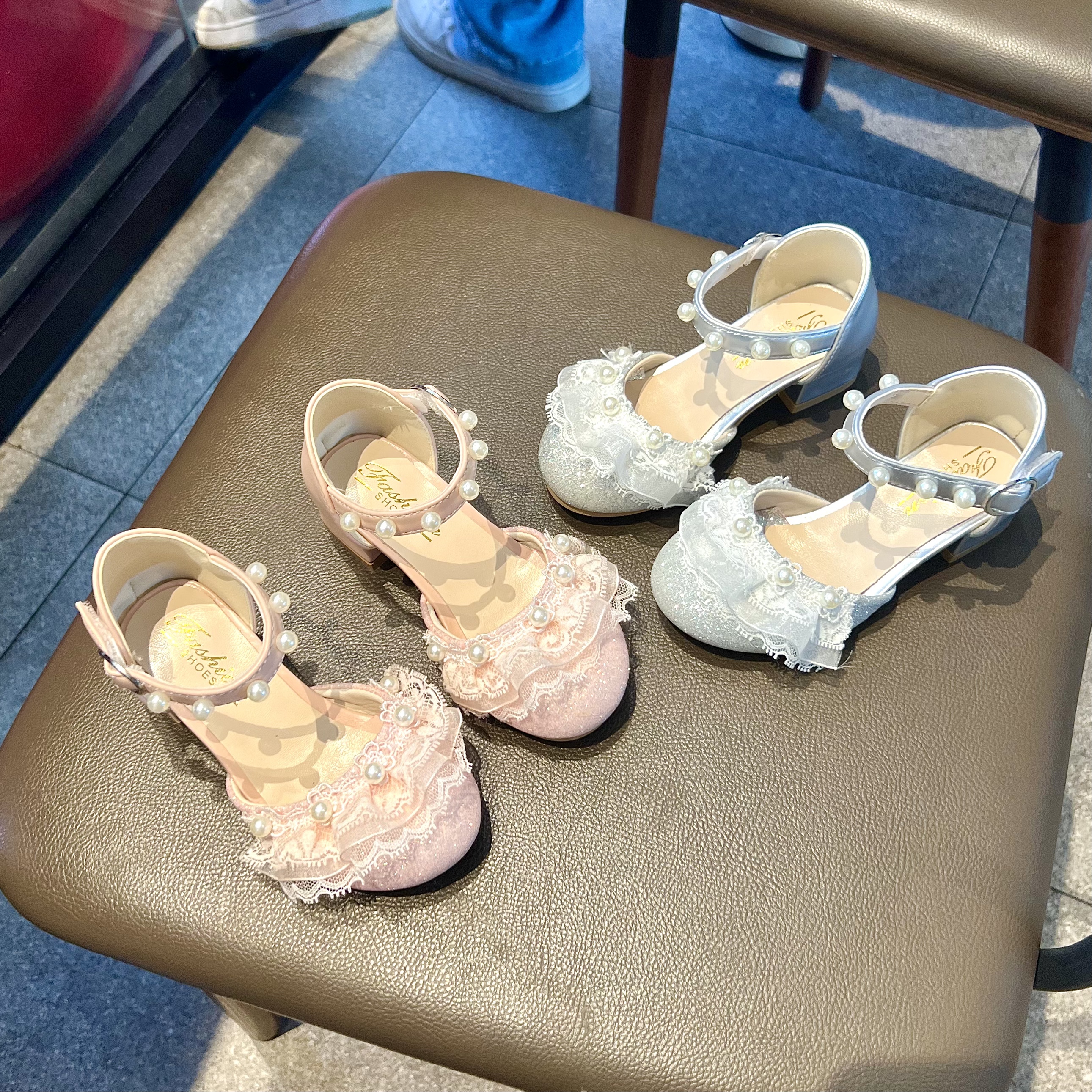 韩版童鞋女童蕾丝包头凉鞋26夏季新款儿童洛丽塔公主鞋2303
