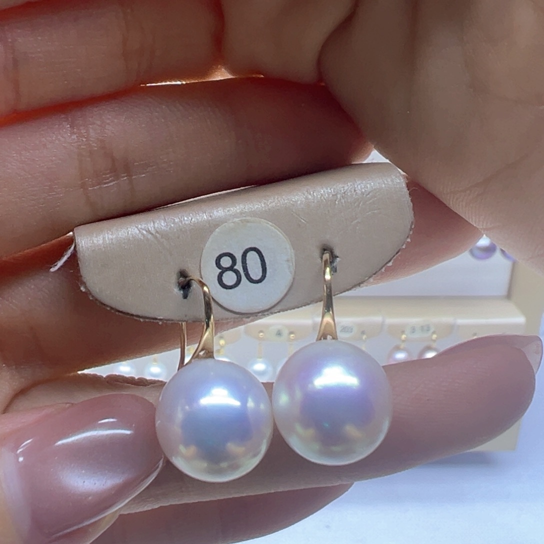 18K金镶嵌淡水珍珠耳饰