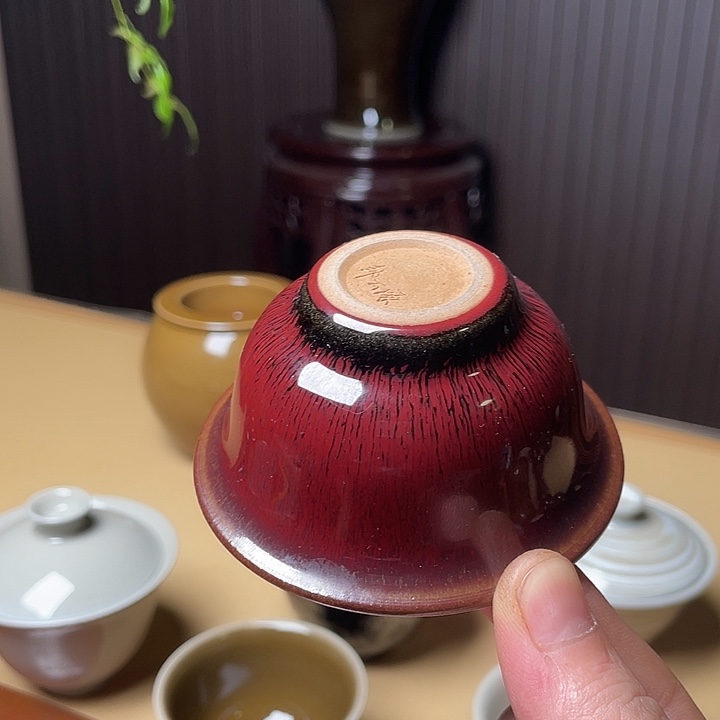 为***美茶盏邹云源作品牛血红